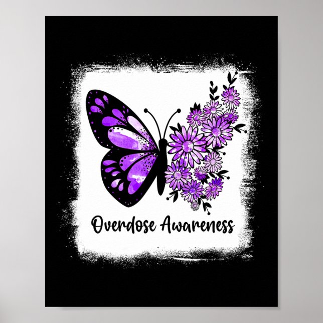 Poster Borboleta Daisy Branqueada Borboleta Roxa Sobredos (Frente)