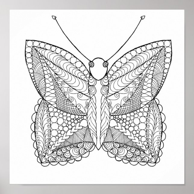Póster Borboleta de Design Tropical 2 inspirada (Frente)