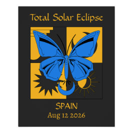 Póster Borboleta de Eclipe Solar Total Personalizada
