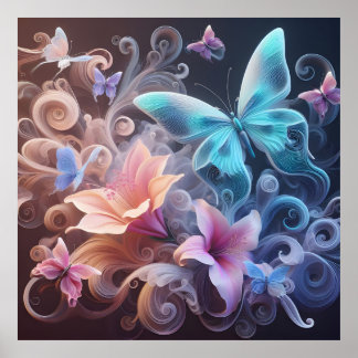 Poster Borboleta de fantasia sonhadora