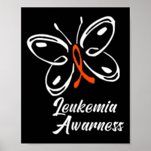 Poster Borboleta de Fita Aml Leucemia Sensibilização 1
