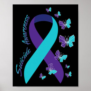 Poster Borboleta de Fita Suicídio Sensibilização para a S