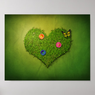 Poster Borboleta de Flores de Camada Cardíaca