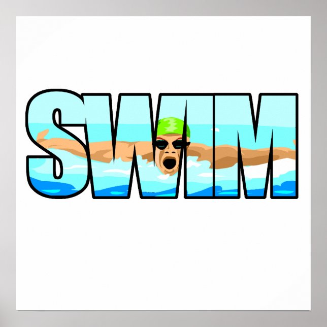 Poster Borboleta de natação (Frente)