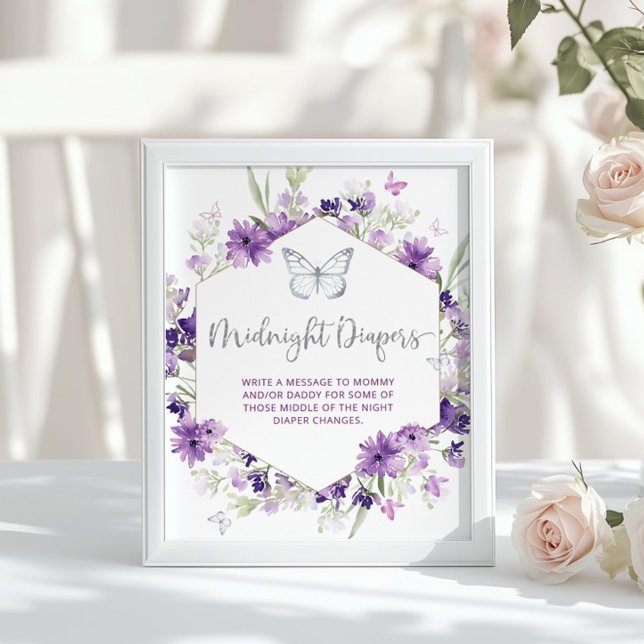 Poster Borboleta-de-prata-roxa fraldas-de-meia-noite Po (Criador carregado)