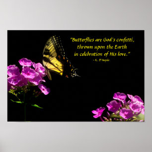 Poster Borboleta de Swallowtail do tigre e Phlox selvagem