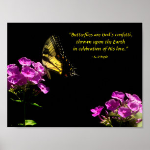 Poster Borboleta de Swallowtail do tigre e Phlox selvagem