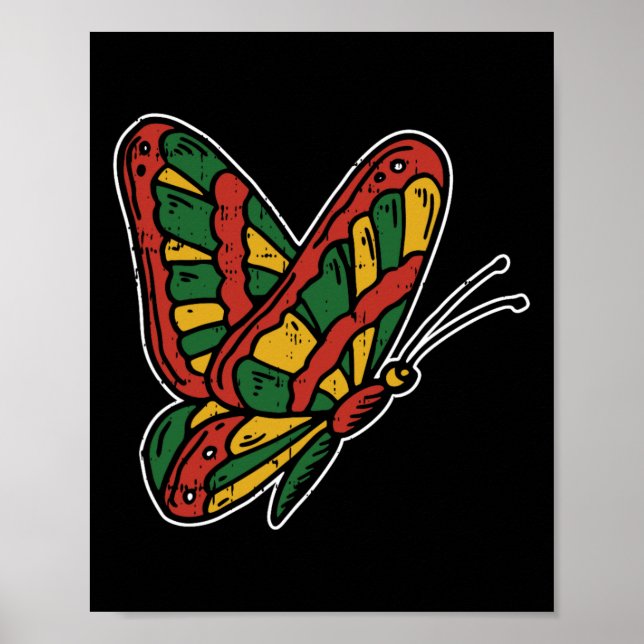 Poster Borboleta Décima Negra História Africana (Frente)