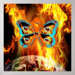 Poster Borboleta do Sobrevivente do Guerreiro CRPS RSD