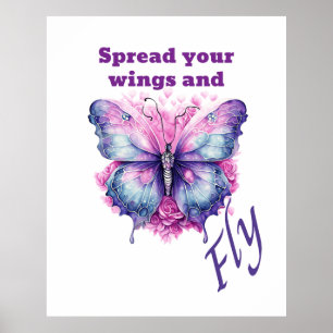Poster Borboleta - Espalhe suas asas e voe