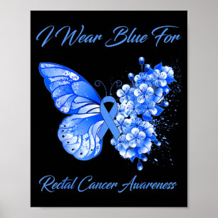 Poster Borboleta eu uso azul para conscientização sobre o