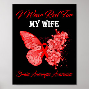 Poster Borboleta Eu Uso Vermelho Para Aneurisma Cerebral