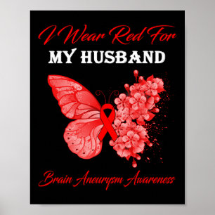 Poster Borboleta Eu Uso Vermelho Pelo Aneurisma Cerebral 