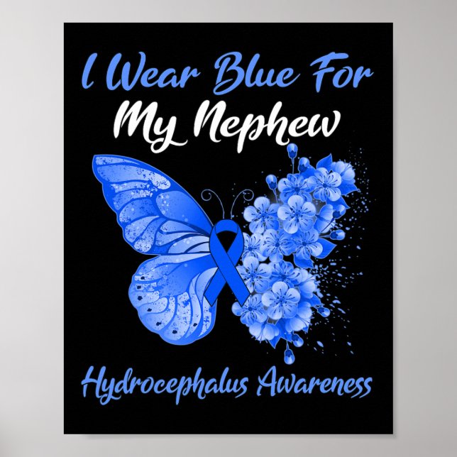 Poster Borboleta Eu Visto Azul Para Minha Hidrocefalia Do (Frente)