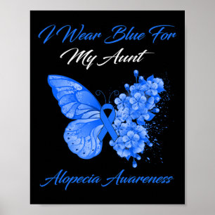 Poster Borboleta Eu Visto Azul Para Minha Tia Alopecia Aw
