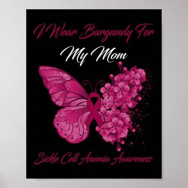 Poster Borboleta Eu Visto Borgonha Para Minha Mãe Célula  (Frente)