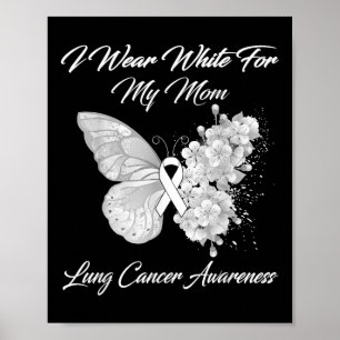 Poster Borboleta Eu Visto Branco Para Minha Mãe Cancer Pu