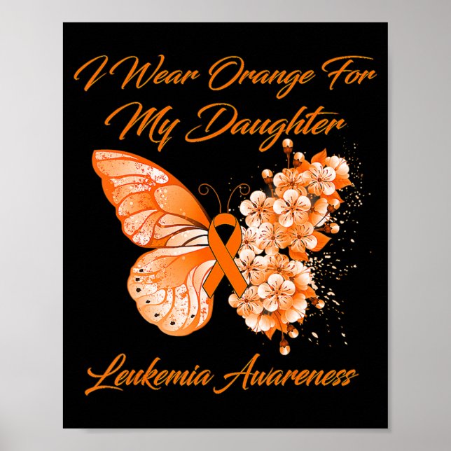 Poster Borboleta Eu Visto Laranja Para Minha Filha Leucem (Frente)