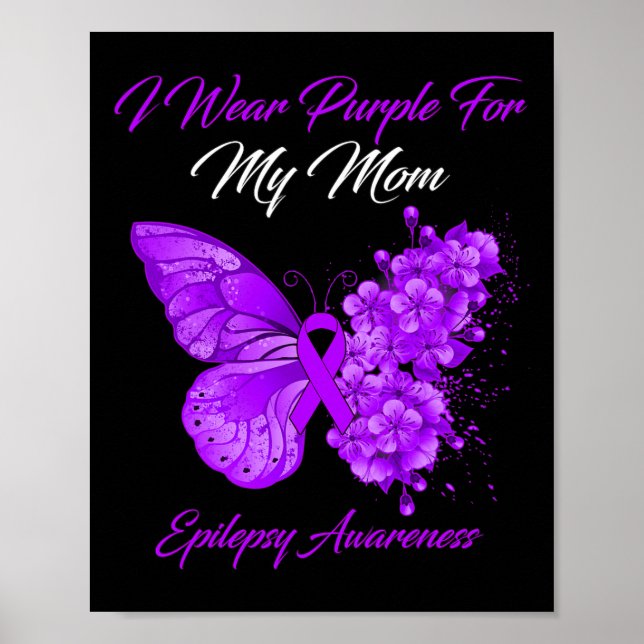 Poster Borboleta Eu Visto Roxo Para Minha Mãe Epilepsia A (Frente)