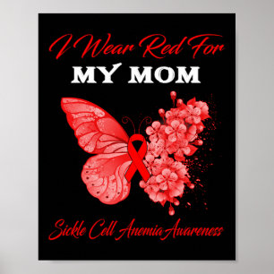 Poster Borboleta Eu Visto Vermelho Para Minha Mãe Anemia
