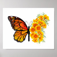 Borboleta Flor com Papagaio Amarelo da Califórnia