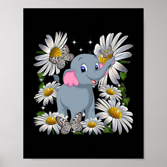 Poster Borboleta Flor de Elephant Cuja Frota Estaria (Frente)
