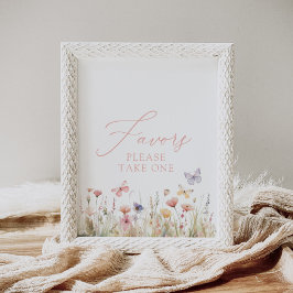 Poster Borboleta Flor Selvagem Chá de fraldas Favorece Si