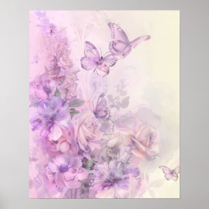 Poster Borboleta Floral