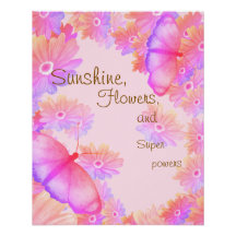 Borboleta Floral Rosa Motivada