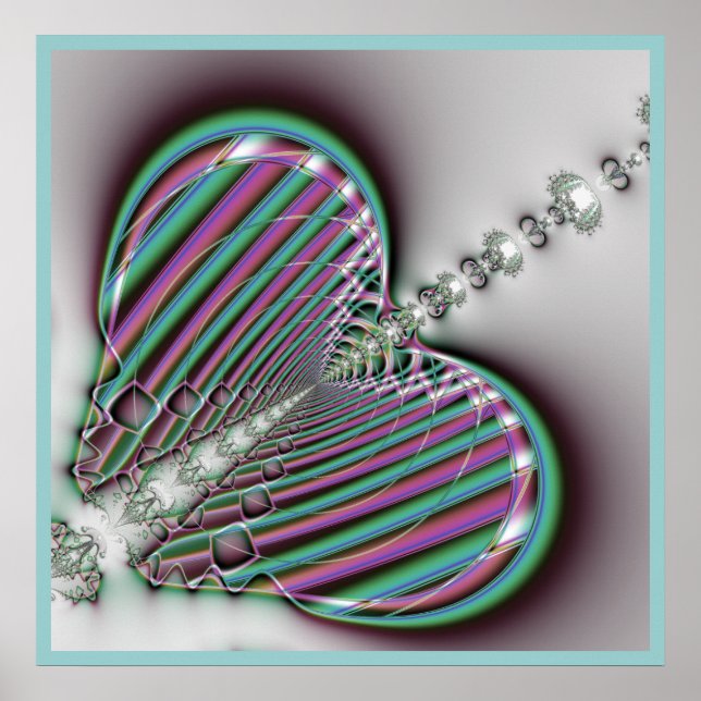 Póster Borboleta Fractal (Frente)