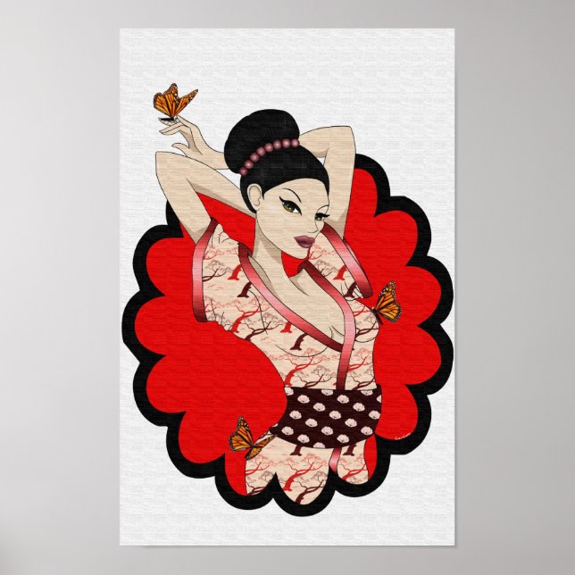 Póster Borboleta Geisha (Frente)