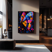 Borboleta Geométrica Expressionista - Arte Vibrant
