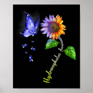 Poster Borboleta Hidrocefalia de Girassol Consciência
