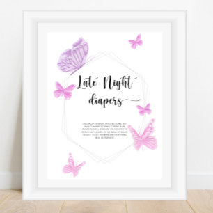 Poster Borboleta \ Jogo noturno das fraldas