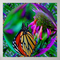 Borboleta Monarca Em Arte Abstrato