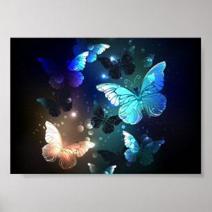 Poster Borboleta Noturna Flutuante