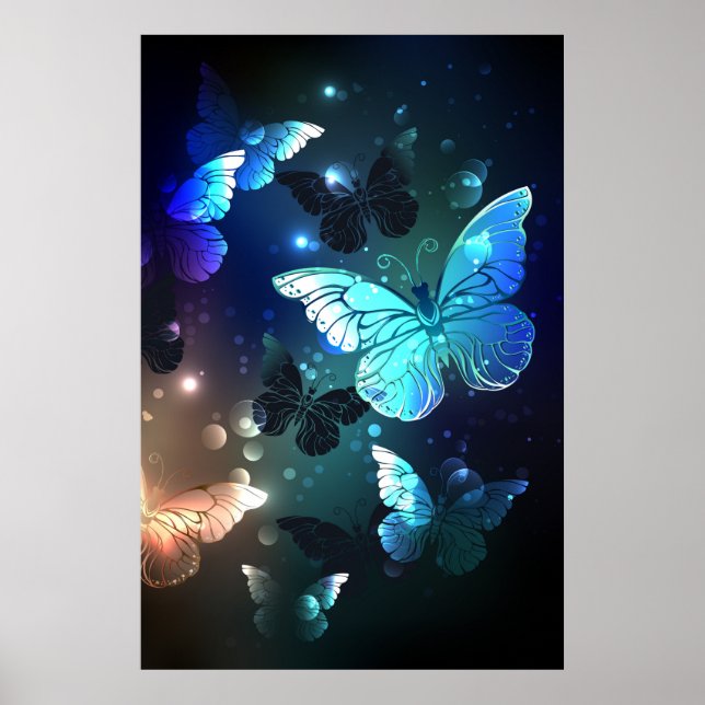 Poster Borboleta Noturna Flutuante (Frente)
