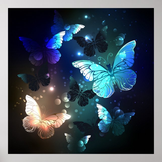 Poster Borboleta Noturna Flutuante (Frente)