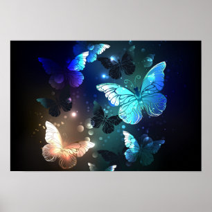 Poster Borboleta Noturna Flutuante