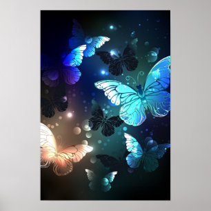 Poster Borboleta Noturna Flutuante