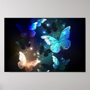 Poster Borboleta Noturna Flutuante