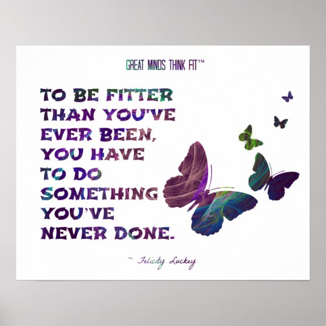 Póster Borboleta para Malhações e saúde Fractal 005 (Frente)