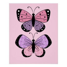 Borboleta Rosa e Roxa