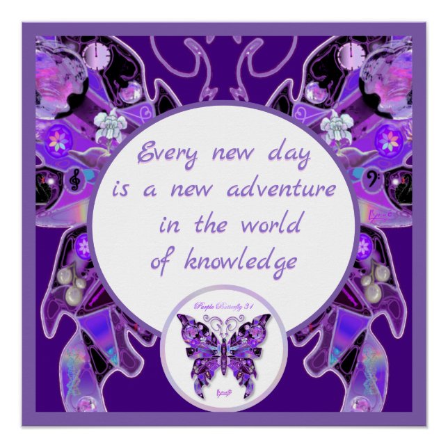 Póster borboleta roxa (Frente)