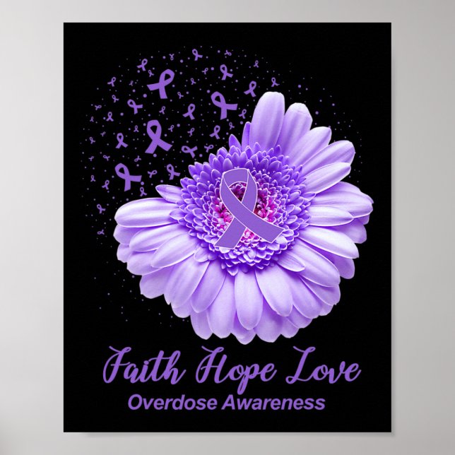 Poster Borboleta Roxo Fita Roxo Awarene Sobredosagem de G (Frente)