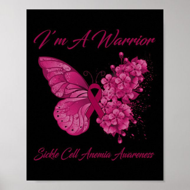 Poster Borboleta sou um guerreiro anemia falciforme (Frente)