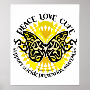 Póster Borboleta tribal da prevenção do suicídio