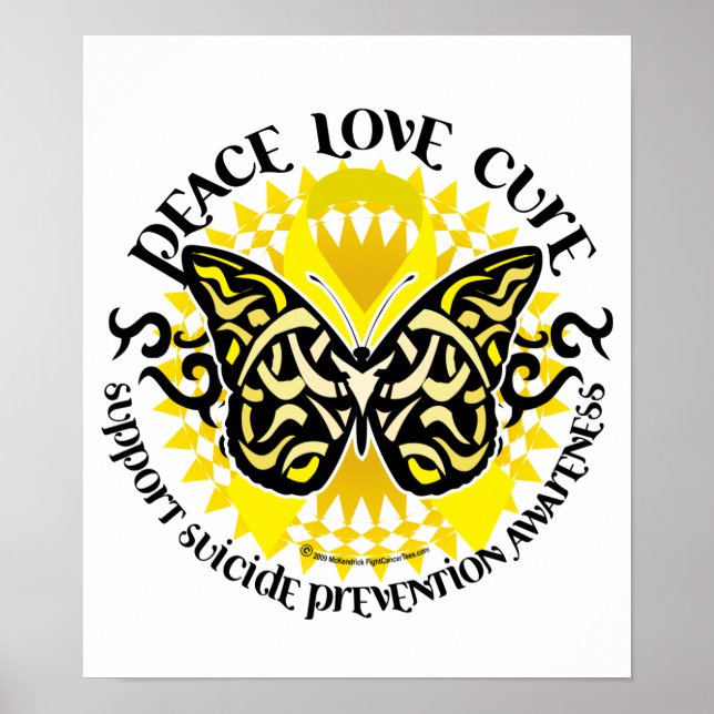 Póster Borboleta Tribal de Prevenção ao Suicídio (Frente)