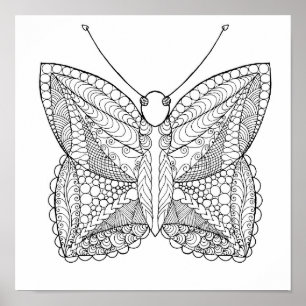 Póster Borboleta tropical inspirada 2 do design
