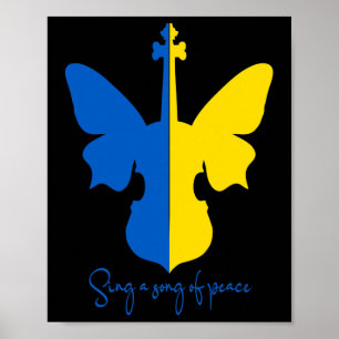 Poster Borboleta Ucraniana Violino Paz Na Ucrânia Música